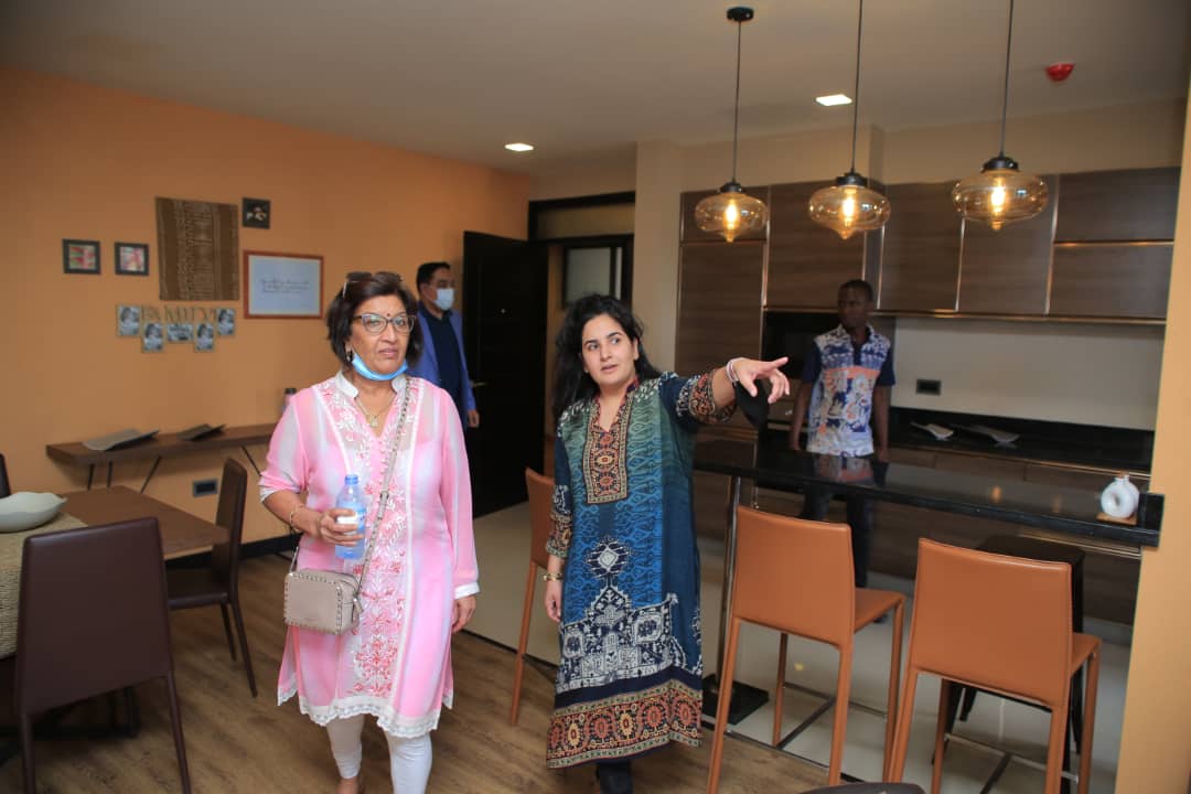 Mrs Jyotsna Ruparelia and Sheena Ruparelia at the launch of Tagore Living Apartments