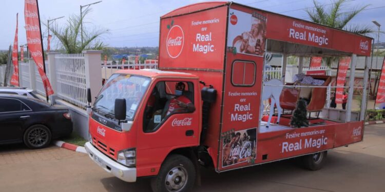 The trucks after being flagged off during the launch of the Coca-Cola Christmas caravan