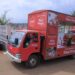 The trucks after being flagged off during the launch of the Coca-Cola Christmas caravan