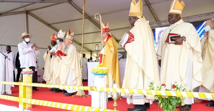 President Yoweri Museveni at the beatification of Fr. Dr Joseph Ambrosoli