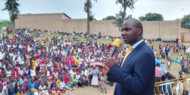 Hon. Min. Musasizi Addresses Youths at Kakore Parish, Rubanda District