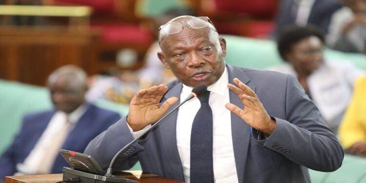 Minister Dominic Gidudu responding to concerns of MPs during plenary on Tuesday, 10 October 2023