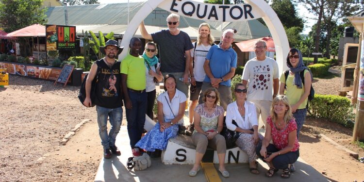 Tourists at the Equator