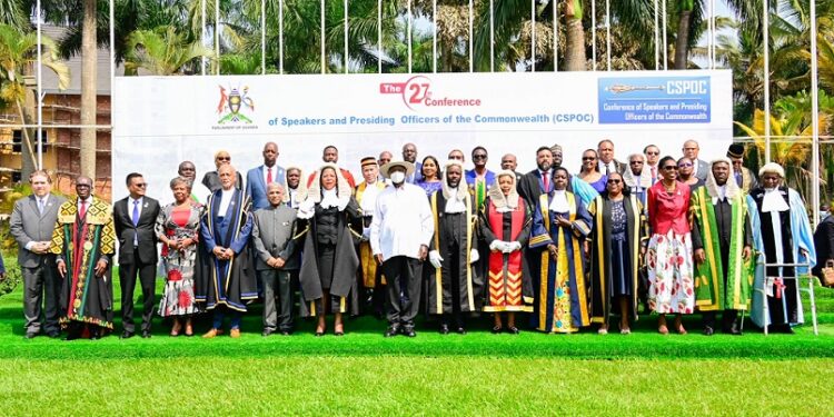 President Museveni with Speakers and Presiding Officers