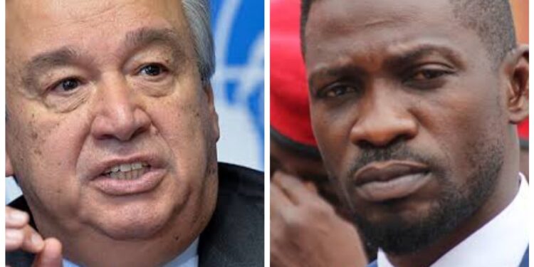 UN Secretary General Antonio Guterres and Bobi Wine