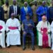 Archbishop John Baptist Odama of Gulu ,retired Lira Bishop  Gisueppe Franzelli,Bishop Sabino Ocan Odoki of Arua pose for a group photo with a delegation of clan chiefs from Lango led by the Lango Paramount Chief-elect Eng Dr Michael Moses Odongo Okune.