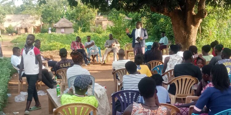 Lira Deputy RCC Stephen Odongo addressing the youth