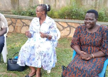 Willy Omodo Omodo with RDCs Josephine Omara Olili of Kole and Gillian Akullo of Alebtong shortly after taking COVID 19 tests at State House Land Department a day before the Entebbe State House meeting