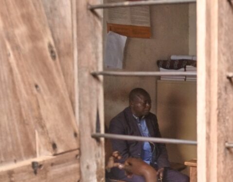 Caged Nelson Bagaga at CPS Buwenge