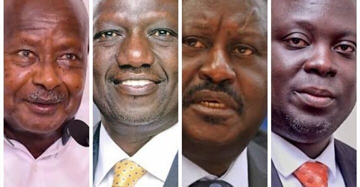 President Museveni, President Ruto, Rt Hon.  Raila Odinga and Haji Kirunda Faruk