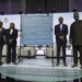 Ministers and Senior Officials sign a joint communiqué committing to inclusive and sustainable development in sub-Saharan Africa. From left to right: Hon. Mr Kabbyanga Godfrey Baluku, the Republic of Uganda; Hon. Dr Margaret Nyambura Ndung'u, the Republic of Kenya; Hon. Mr Solly Malatsi, the Republic of South Africa; Mr John Omo, Secretary General of the ATU.