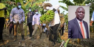 President Museveni during his tour , Haji Faruk Kirunda (inset)