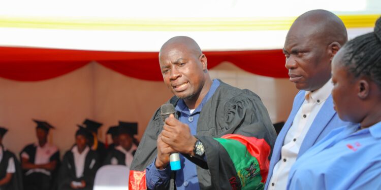 ONC PRO Moses Kintu while officiating at the functions at Hamms Secondary school wakiso