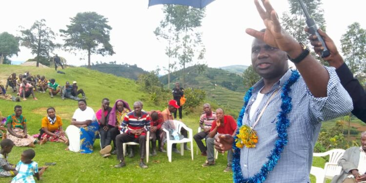 Boots on the Ground: State Minister of Finance Hon. Henry Musasizi, tours Parish Development Model (PDM) Gardens in Ishanga Village of Kagarama Ward, Hamuhambo TC, Rubanda District.