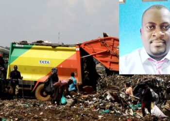 KCCA waste truck ,inset- Businessman Jimmy Ddungu