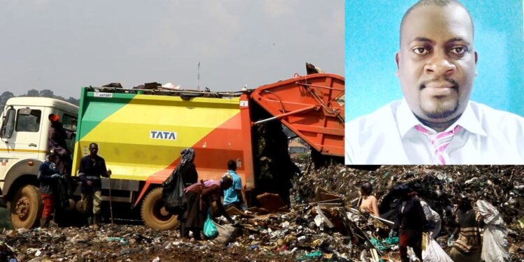 KCCA waste truck ,inset- Businessman Jimmy Ddungu