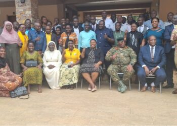 Hon. Babalanda, Col. Katabazi with officials from the Office of the President and other workshop participants