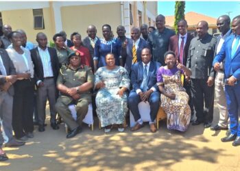 Hon. Babalanda,Col. Emmy Katabazi in a group photo with the workshop participants