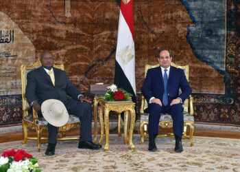 President Yoweri Museveni meets with Egypt's El Sisi, during his three-day state visit in Cairo. May, 2018