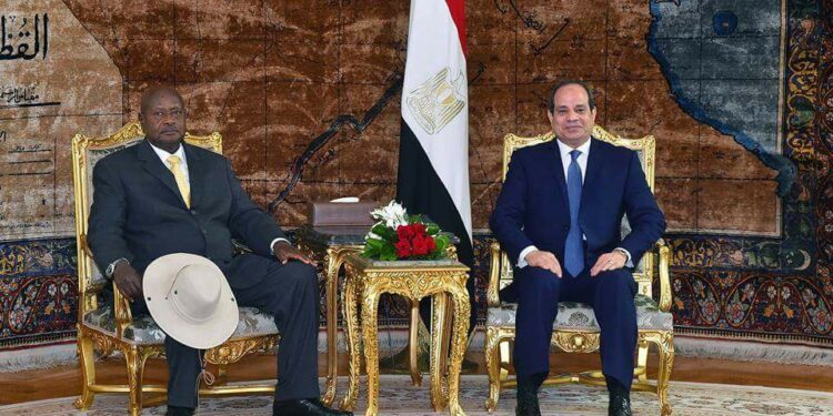 President Yoweri Museveni meets with Egypt's El Sisi, during his three-day state visit in Cairo. May, 2018