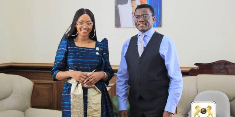 Singer Spice Diana with Katikkiro Mayiga