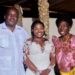 UPDF Capt Michael Arthur Mugisa's new catch Esther Mirembe poses for a photo with Rt Hon Rebecca Alitwala Kadaga shortly after tying the knot.