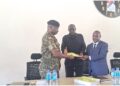 Hajji Kakande witnesses as Brig. Kisembo hands over office to Col. Rukogota