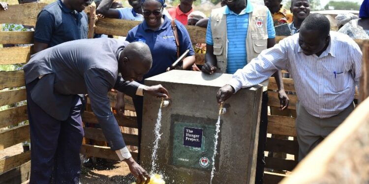 One of the points of the Piped water system being launched in Lakang Subcounty – Amuru District.