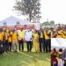 President Museveni in a group photo with the leadership of boda boda riders in Busoga and Haji Faruk Kirunda (inset)