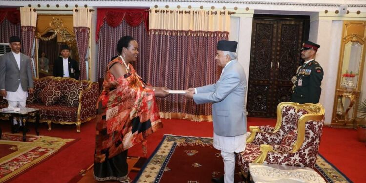 Prof. Joyce Kakuramatsi Kikafunda has presented her letters of credence as she takes up her new position as Ugandan Ambassador to Nepal.